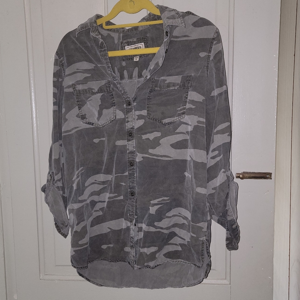 Express Boyfriend Button Down Shirt - image 1